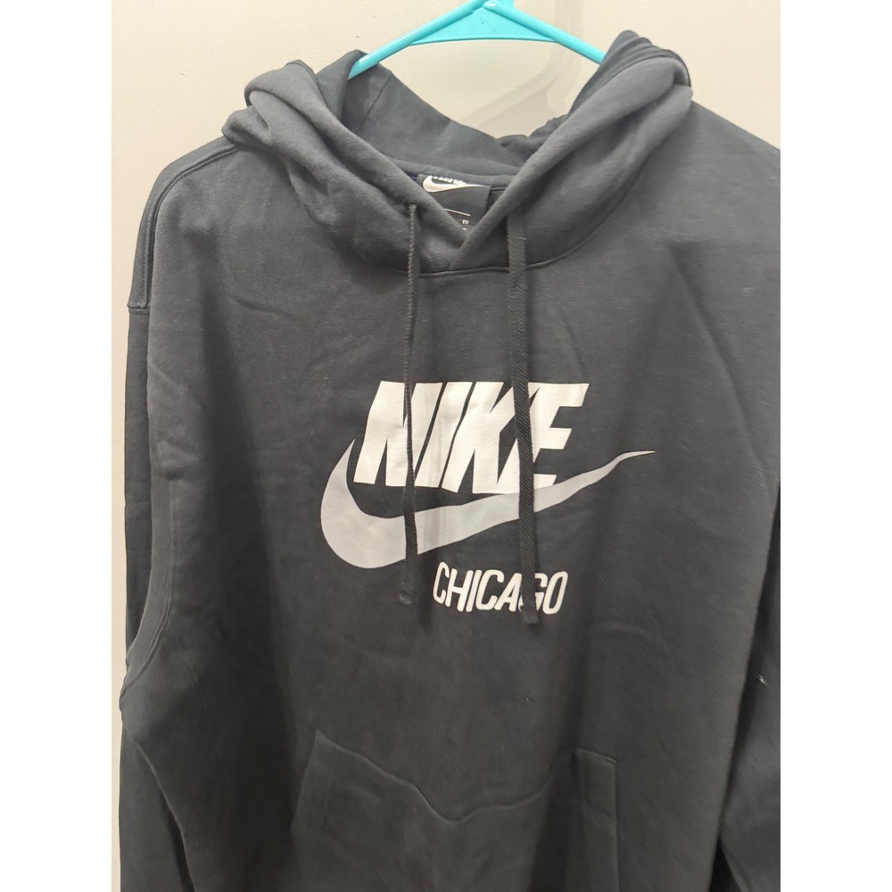 Nike Men's Sportswear Club Fleece Chicago Pullover Hoodie Black White XL EUC - Picture 4 of 4